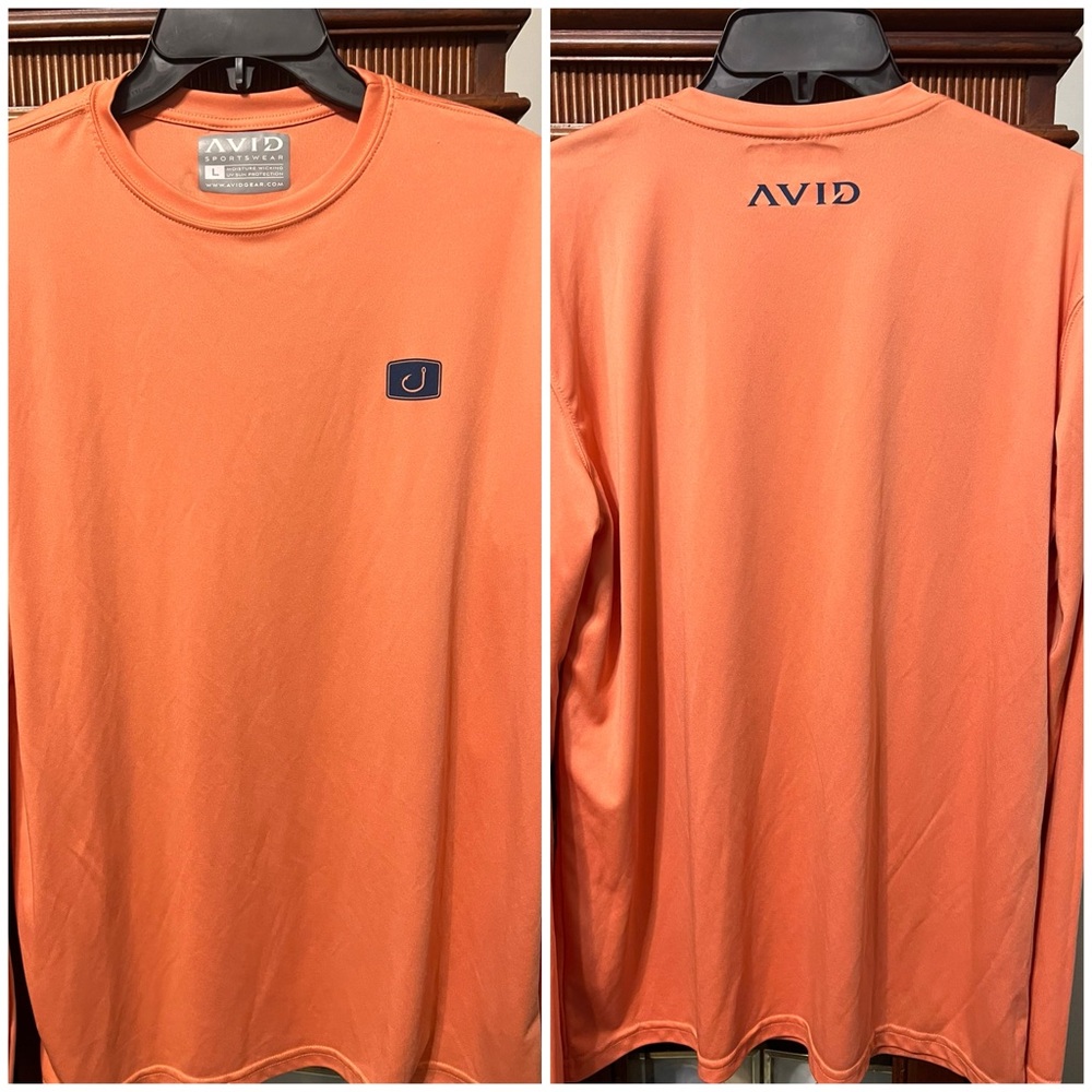 Avid Fishing Shirt Size - Large- Coral